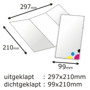 Folders A4 naar din lang 2 vouwen (drieluik)