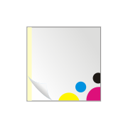 Memoblok liggend 7,2 x 7,2 cm plakrand links